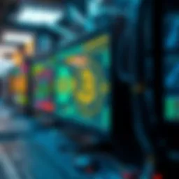 An illustration showcasing various cryptocurrency mining software interfaces