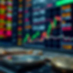 Conceptual representation of cryptocurrency stocks