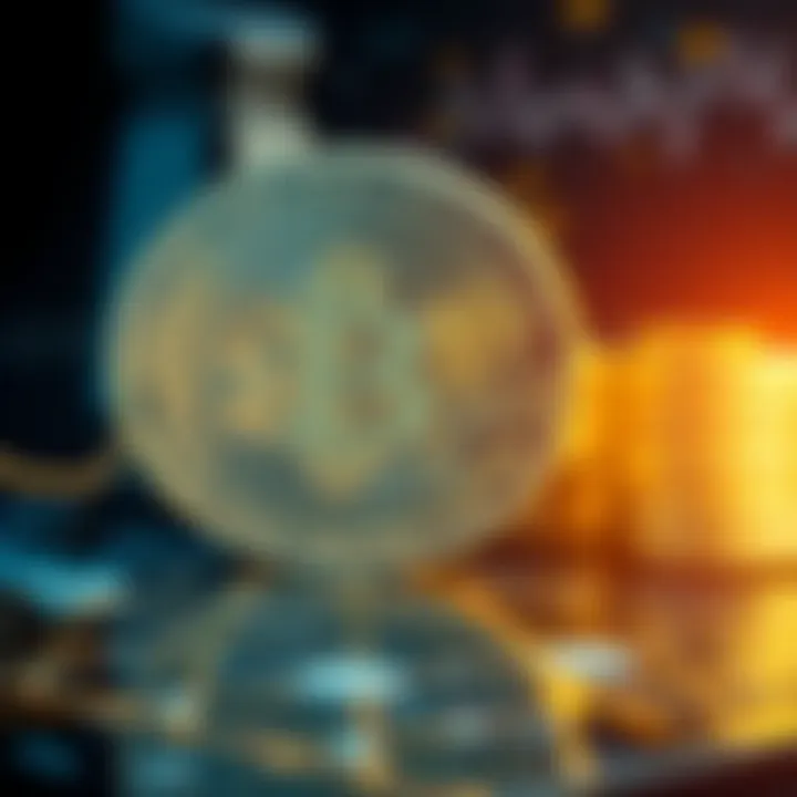 Visual representation of Bitcoin and blockchain technology